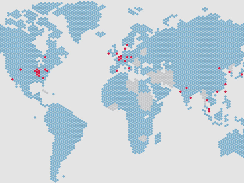 Cook's locations around the globe
