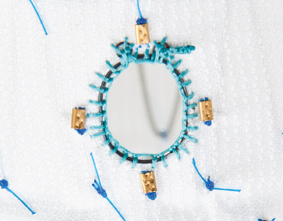 Close up of Zenith® Fenestrated endovascular graft small fenestration.