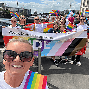 Cook Medical team in Limerick, Ireland preparing for the Pride parade