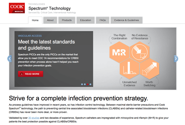 View of the Spectrum Microsite